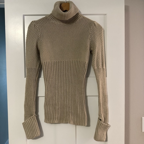 Moda International Sweaters - Gray Turtleneck sweater with cuff sleeves.